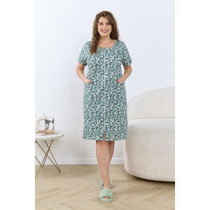 Халат женский "Мирана" кулирка (последний размер) зеленый 56