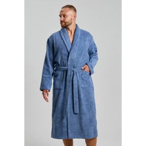 Халат мужской "Комфорт-4" махра (последний размер) деним 56