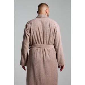 Халат мужской "Комфорт-4" махра (последний размер) серо-бежевый 48