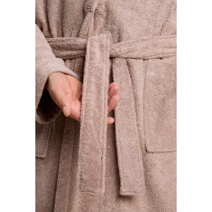 Халат мужской "Комфорт-4" махра (последний размер) серо-бежевый 48