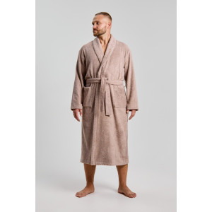 Халат мужской "Комфорт-4" махра (последний размер) серо-бежевый 48