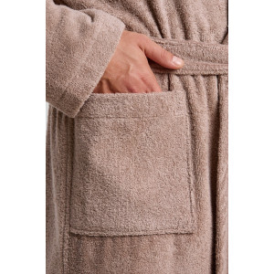 Халат мужской "Комфорт-4" махра (последний размер) серо-бежевый 48