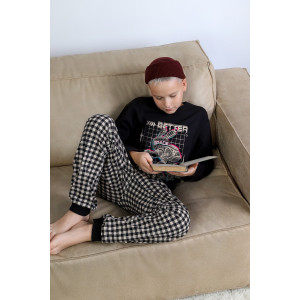 Пижама детская "Отдых-1" кулирка (последний размер) черный 140