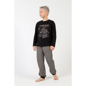 Пижама детская "Отдых-1" кулирка (последний размер) черный 140