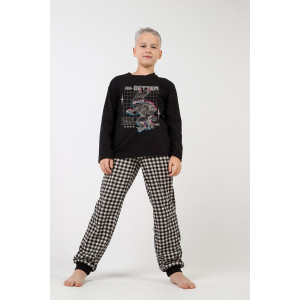 Пижама детская "Отдых-1" кулирка (последний размер) черный 140