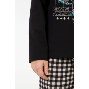 Пижама детская "Отдых-1" кулирка (последний размер) черный 140