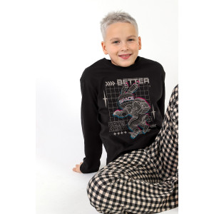 Пижама детская "Отдых-1" кулирка (последний размер) черный 140