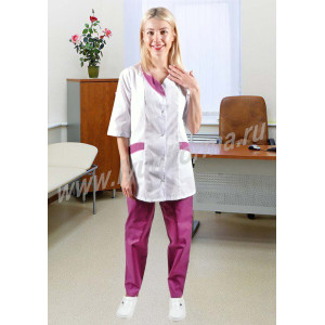 Костюм медицинский "Волна" М-02-63-ТС тиси (последний размер) брусника 40-42