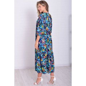 Платье женское Ф1074а штапель (последний размер) изумруд 54