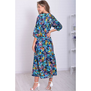 Платье женское Ф1074а штапель (последний размер) изумруд 54