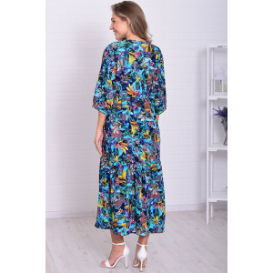 Платье женское Ф1074а штапель (последний размер) изумруд 54