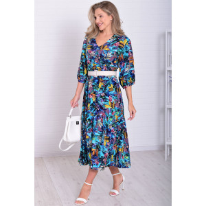 Платье женское Ф1074а штапель (последний размер) изумруд 54