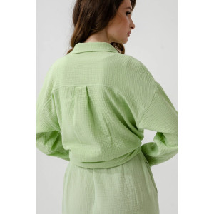 Рубашка женская "Муслин" 2315-Мус муслин (последний размер) зеленый 50
