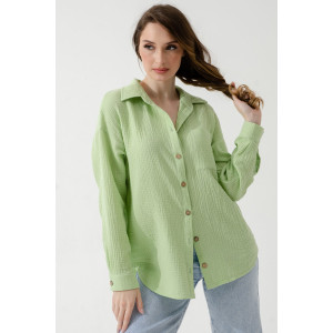 Рубашка женская "Муслин" 2315-Мус муслин (последний размер) зеленый 50