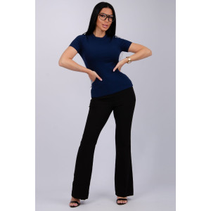 Футболка женская "Скимс 3" лапша (последний размер) темно-синий 48