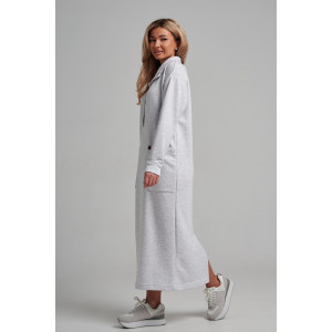 Платье женское 978 футер 3-х нитка петля пенье (последний размер) меланж серый 50