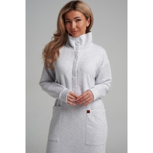 Платье женское 978 футер 3-х нитка петля пенье (последний размер) меланж серый 50