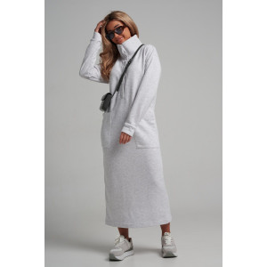 Платье женское 978 футер 3-х нитка петля пенье (последний размер) меланж серый 50