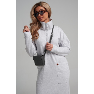 Платье женское 978 футер 3-х нитка петля пенье (последний размер) меланж серый 50