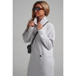 Платье женское 978 футер 3-х нитка петля пенье (последний размер) меланж серый 50