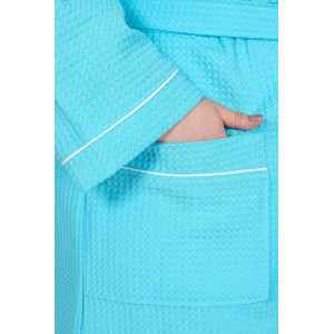 Халат женский "Кимоно" вафельное полотно (последний размер) бирюзовый 64