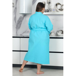 Халат женский "Кимоно" вафельное полотно (последний размер) бирюзовый 64