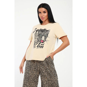 Костюм двойка женский КЖ-006 кулирка (р-ры: 46-60) леопард