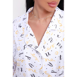 Костюм двойка женский №29035 кулирка (р-ры: 44-56) бело-желтый