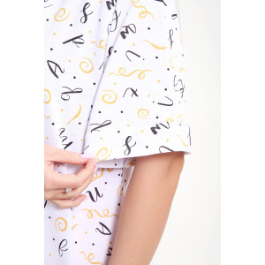 Костюм двойка женский №29035 кулирка (р-ры: 44-56) бело-желтый