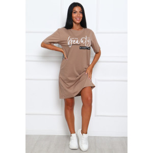 Туника женская №29546 кулирка (р-ры: 46-56) бежевый