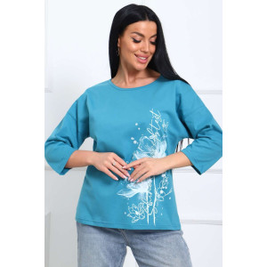 Туника женская №29548 кулирка (р-ры: 50-60) петроль