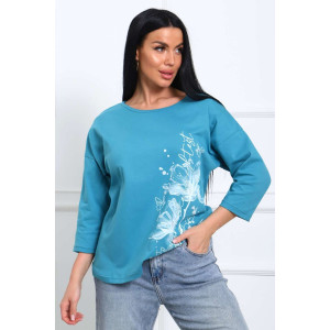 Туника женская №29548 кулирка (р-ры: 50-60) петроль