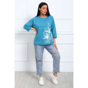 Туника женская №29548 кулирка (р-ры: 50-60) петроль