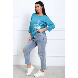 Туника женская №29548 кулирка (р-ры: 50-60) петроль