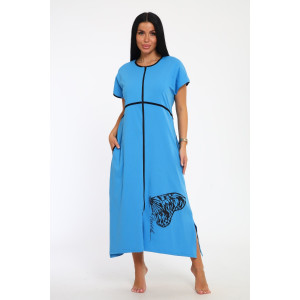 Халат женский "Tropic" кулирка пенье (р-ры: 48-66) голубой