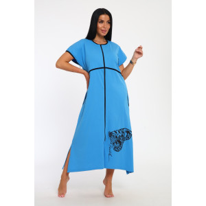 Халат женский "Tropic" кулирка пенье (р-ры: 48-66) голубой