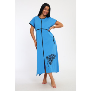 Халат женский "Tropic" кулирка пенье (р-ры: 48-66) голубой
