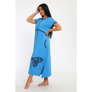 Халат женский "Tropic" кулирка пенье (р-ры: 48-66) голубой