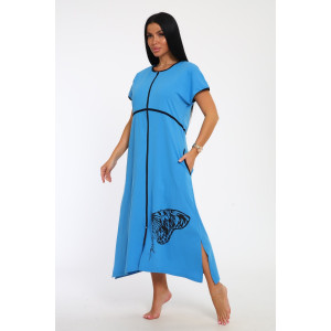 Халат женский "Tropic" кулирка пенье (р-ры: 48-66) голубой
