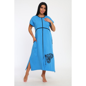 Халат женский "Tropic" кулирка пенье (р-ры: 48-66) голубой