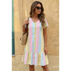 Халат женский К-370 "Майя" кулирка (р-ры: 44-56) радуга