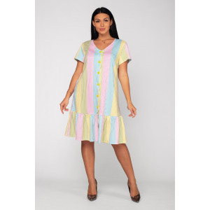 Халат женский К-370 "Майя" кулирка (р-ры: 44-56) радуга