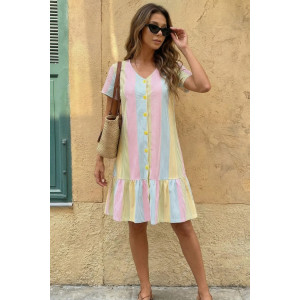 Халат женский К-370 "Майя" кулирка (р-ры: 44-56) радуга