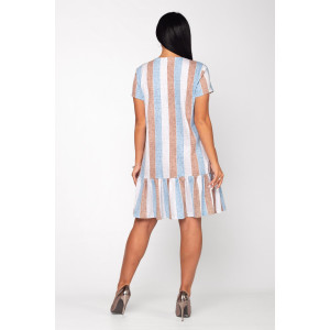 Халат женский К-370 "Майя" кулирка (р-ры: 44-56) рогожка голубой