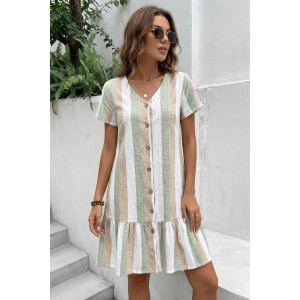 Халат женский К-370 "Майя" кулирка (р-ры: 44-56) рогожка зелень