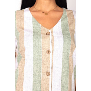 Халат женский К-370 "Майя" кулирка (р-ры: 44-56) рогожка зелень