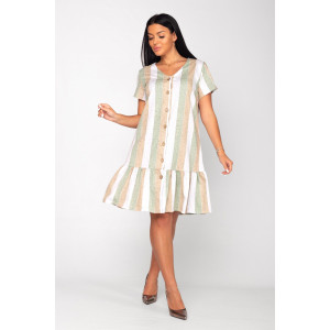 Халат женский К-370 "Майя" кулирка (р-ры: 44-56) рогожка зелень