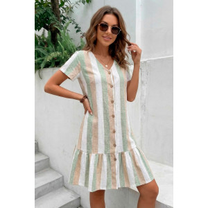 Халат женский К-370 "Майя" кулирка (р-ры: 44-56) рогожка зелень