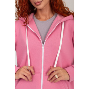 Толстовка женская ФТ-16 "Роксана" футер 3-х нитка с начёсом (р-ры: 48-62) розовый