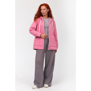 Толстовка женская ФТ-16 "Роксана" футер 3-х нитка с начёсом (р-ры: 48-62) розовый